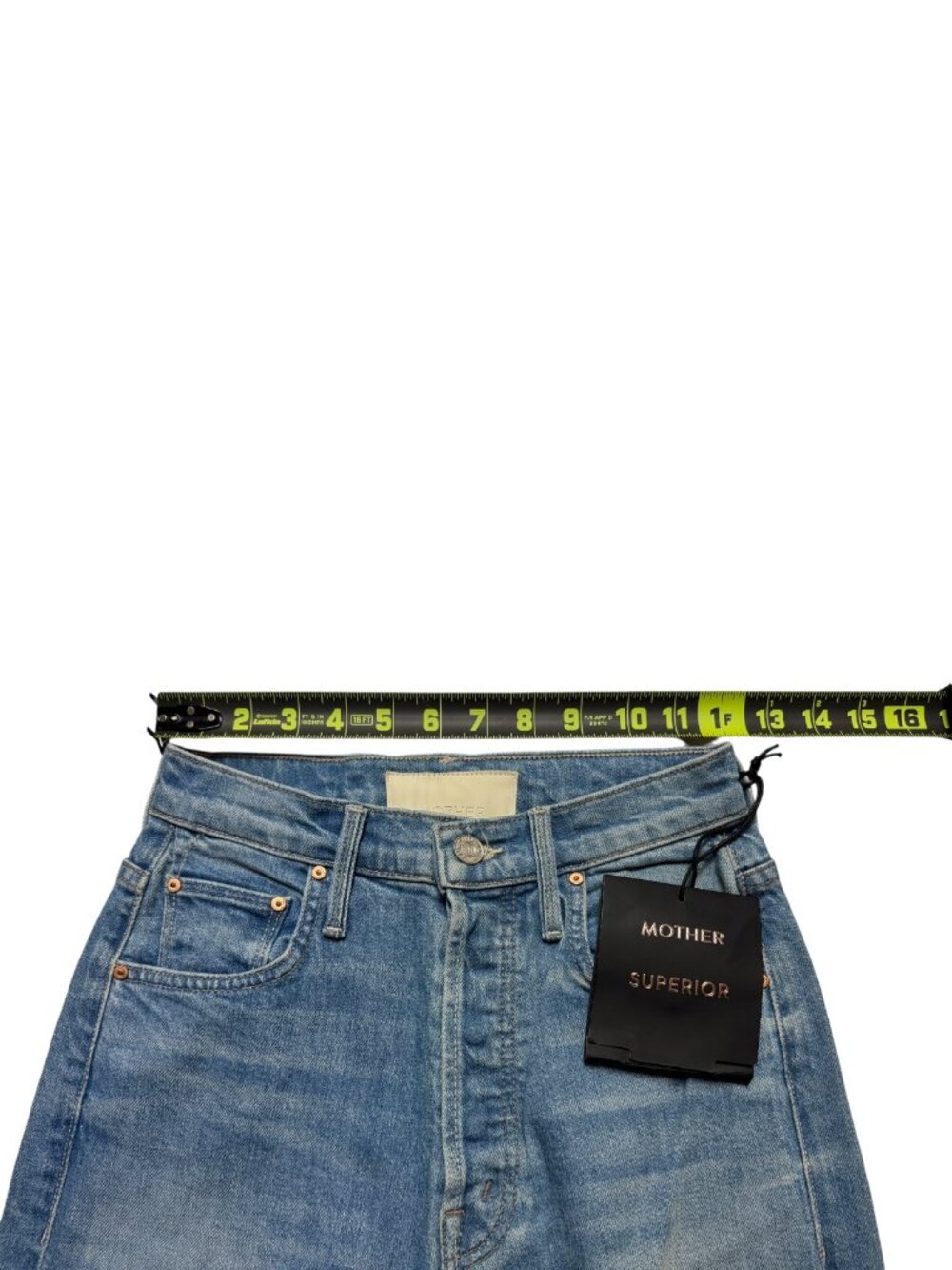 👖 MOTHER 🔥 The Rambler Ankle Fray Denim Jeans Light Chambray Blue Size 24 NWT - Picture 10 of 11